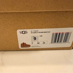 UGG Women's Classic Ultra Mini Braid Plat Boots - Chestnut